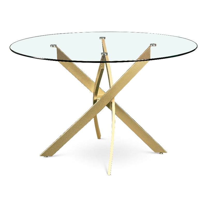 Meridian Furniture Xander Brushed Gold Dining Table