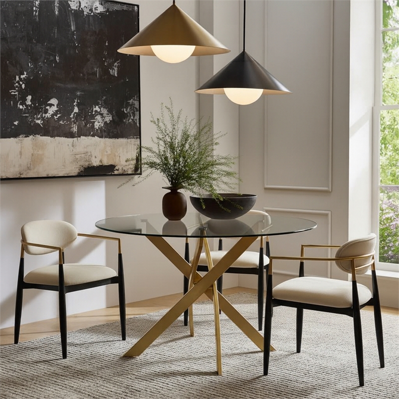 Meridian Furniture Xander Brushed Gold Dining Table