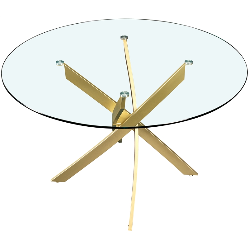 Meridian Furniture Xander Brushed Gold Dining Table