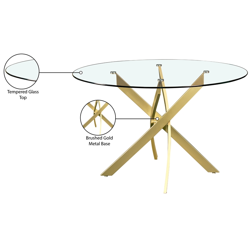 Meridian Furniture Xander Brushed Gold Dining Table