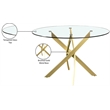 Meridian Furniture Xander Brushed Gold Dining Table
