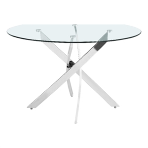 meridian furniture xander chrome dining table