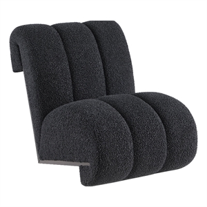 meridian furniture swoon black faux sheepskin accent chair