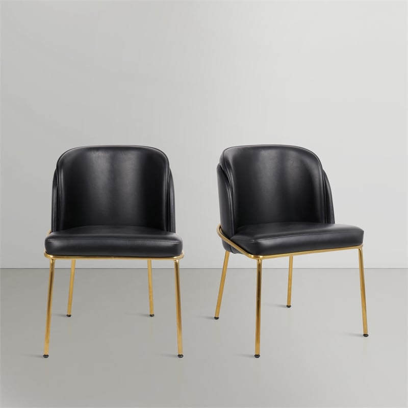 Meridian Furniture Jagger Black Vegan Leather Dining Chair (Set of 2)