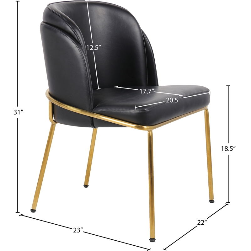 Meridian Furniture Jagger Black Vegan Leather Dining Chair (Set of 2)