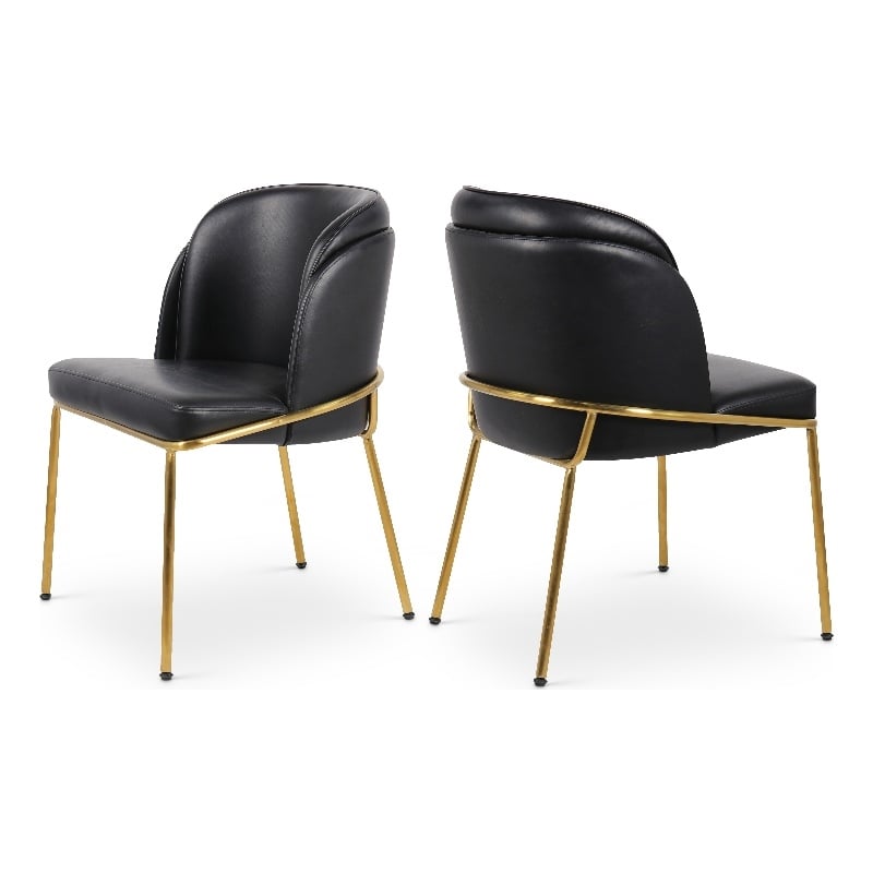 Meridian Furniture Jagger Black Vegan Leather Dining Chair (Set of 2)