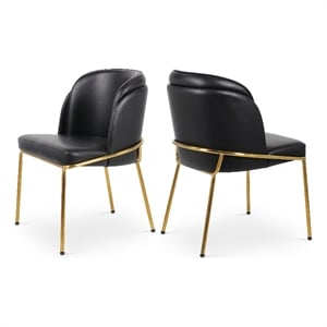 Meridian Furniture Jagger Black Vegan Leather Dining Chair (Set of 2)