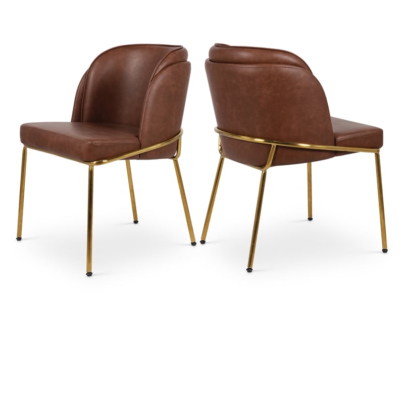 Meridian Furniture Jagger Brown Vegan Leather Dining Chair (Set of 2)