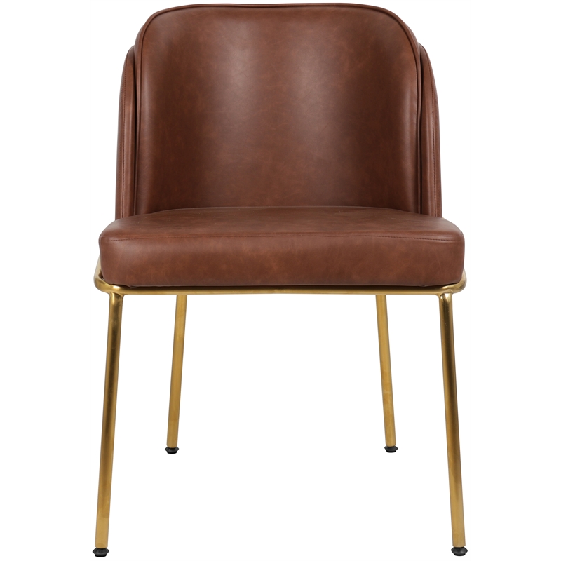 Meridian Furniture Jagger Brown Vegan Leather Dining Chair (Set of 2)