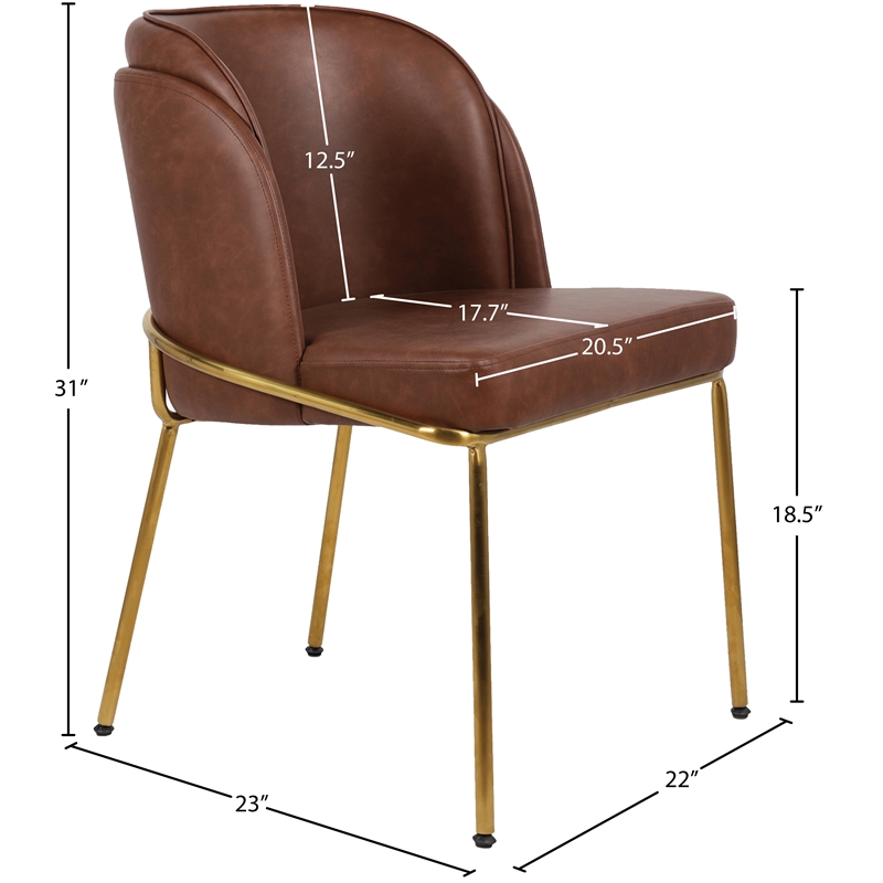 Meridian Furniture Jagger Brown Vegan Leather Dining Chair (Set of 2)