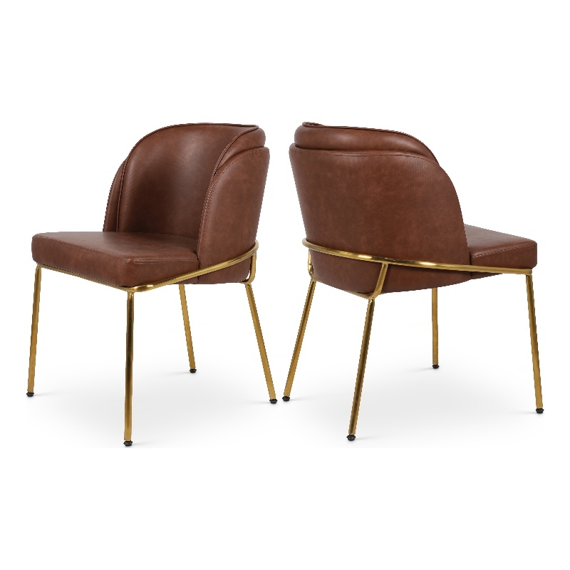 Meridian Furniture Jagger Brown Vegan Leather Dining Chair (Set of 2)