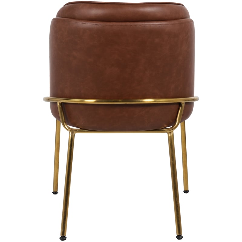 Meridian Furniture Jagger Brown Vegan Leather Dining Chair (Set of 2)
