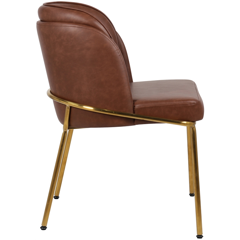 Meridian Furniture Jagger Brown Vegan Leather Dining Chair (Set of 2)