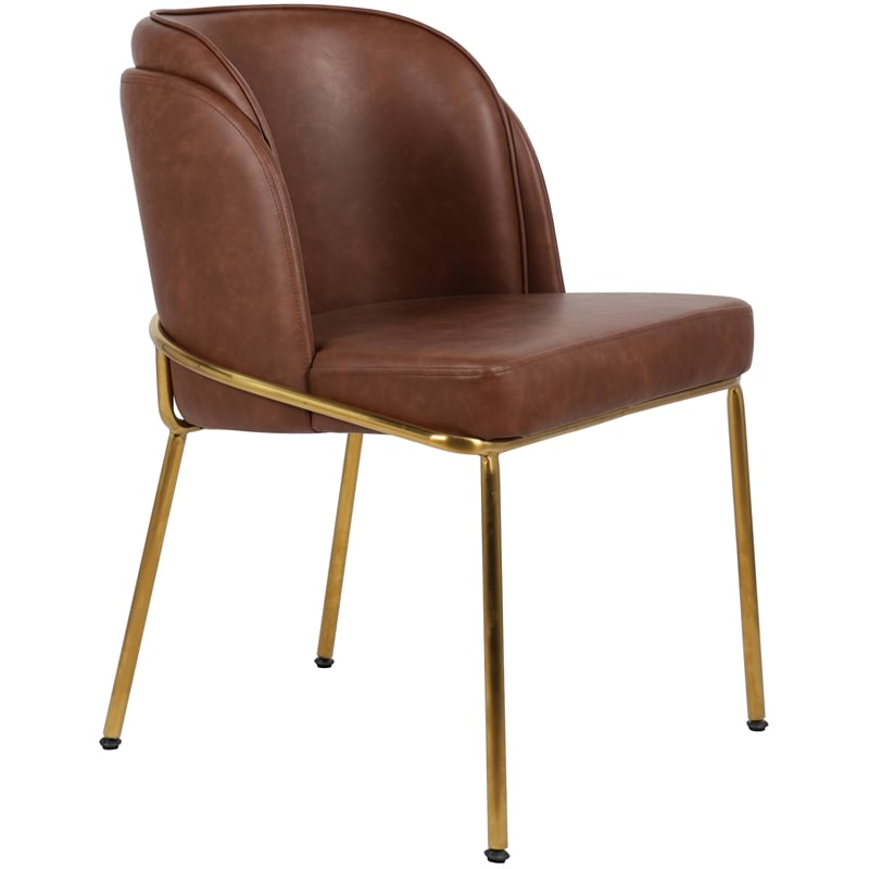 Meridian Furniture Jagger Brown Vegan Leather Dining Chair (Set of 2)