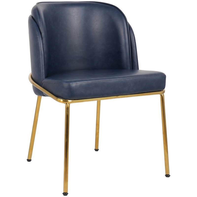 Meridian Furniture Jagger Navy Vegan Leather Dining Chair (Set of 2)