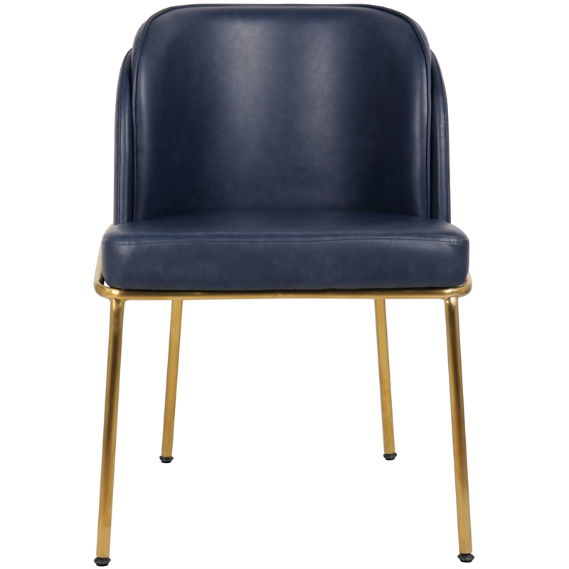 Meridian Furniture Jagger Navy Vegan Leather Dining Chair (Set of 2)