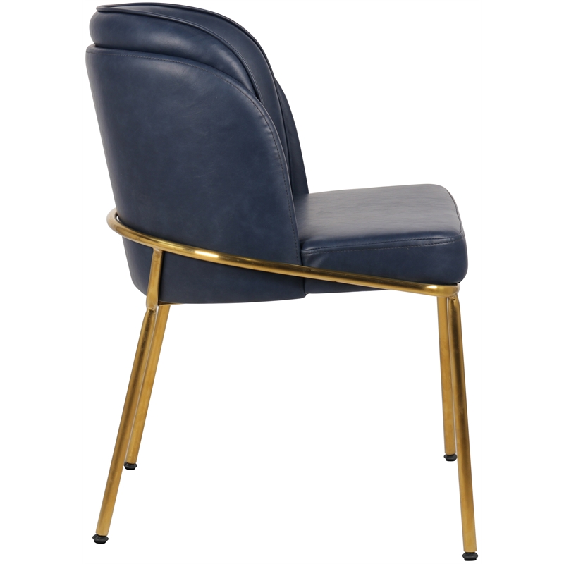 Meridian Furniture Jagger Navy Vegan Leather Dining Chair (Set of 2)