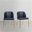 Meridian Furniture Jagger Navy Vegan Leather Dining Chair (Set of 2)