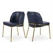 Meridian Furniture Jagger Navy Vegan Leather Dining Chair (Set of 2)