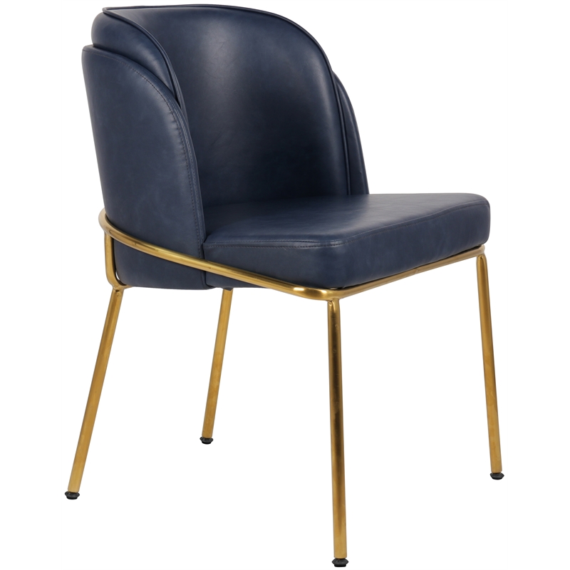 Meridian Furniture Jagger Navy Vegan Leather Dining Chair (Set of 2)