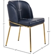 Meridian Furniture Jagger Navy Vegan Leather Dining Chair (Set of 2)