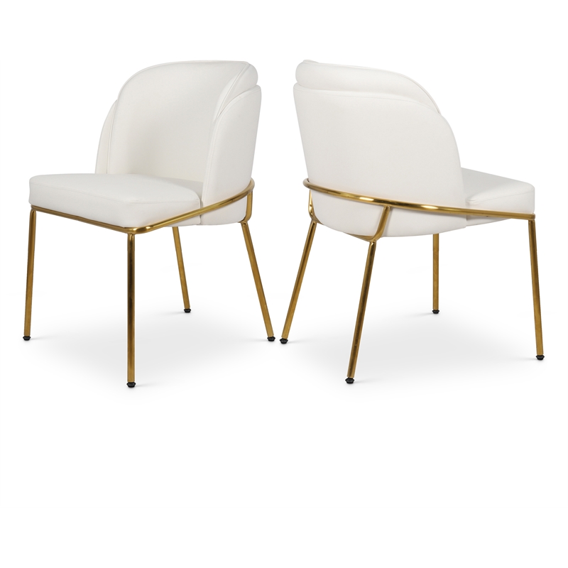 Meridian Furniture Jagger White Vegan Leather Dining Chair (Set of 2)