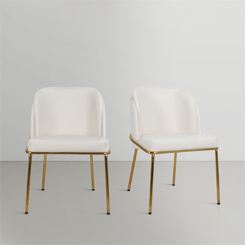Meridian Furniture Jagger White Vegan Leather Dining Chair (Set of 2)