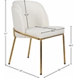 Meridian Furniture Jagger White Vegan Leather Dining Chair (Set of 2)