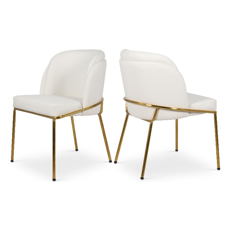 Meridian Furniture Jagger White Vegan Leather Dining Chair (Set of 2)