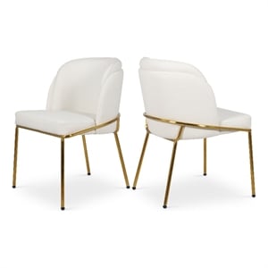 Meridian Furniture Jagger White Vegan Leather Dining Chair (Set of 2)