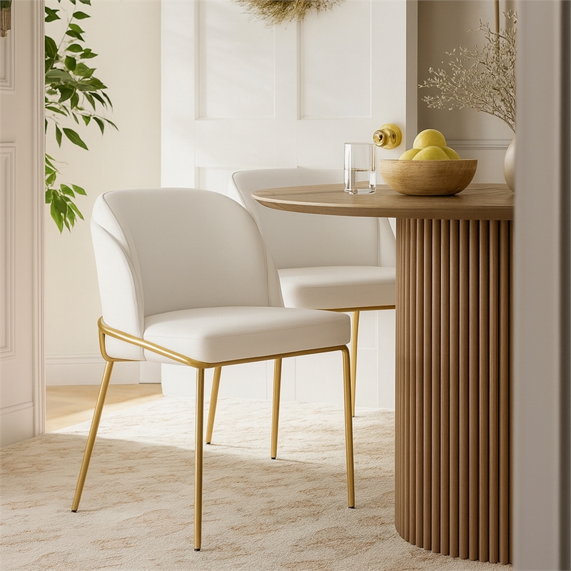 Meridian Furniture Jagger White Vegan Leather Dining Chair (Set of 2)