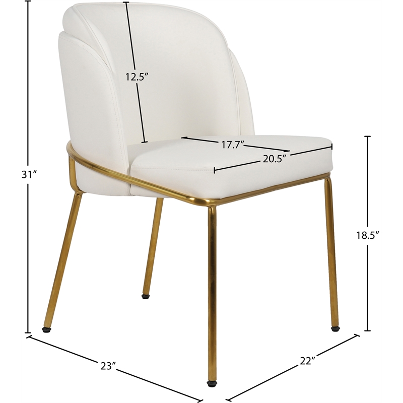 Meridian Furniture Jagger White Vegan Leather Dining Chair (Set of 2)
