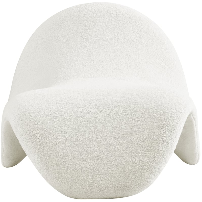 Meridian Furniture Theodore Cream Faux Shearling Accent Chair