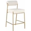 Meridian Furniture Carly Cream Vegan Leather / Boucle Counter Stool