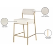 Meridian Furniture Carly Cream Vegan Leather / Boucle Counter Stool