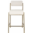 Meridian Furniture Carly Cream Vegan Leather / Boucle Counter Stool