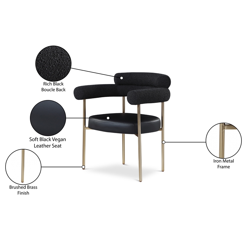 Meridian Furniture Blake Black Dining Chair (Set of 2)