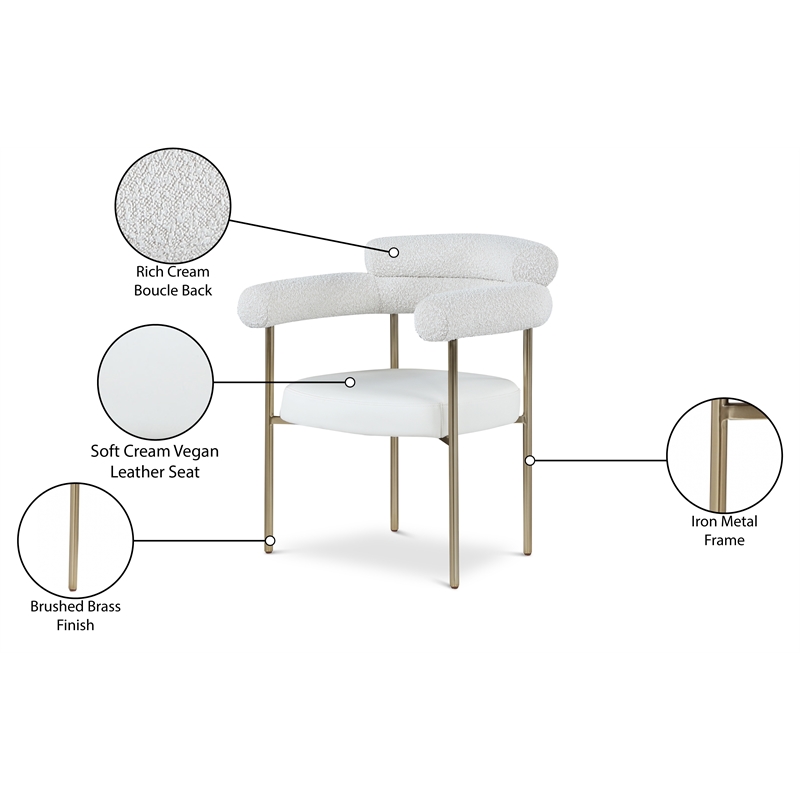 Meridian Furniture Blake Cream Dining Chair (Set of 2)