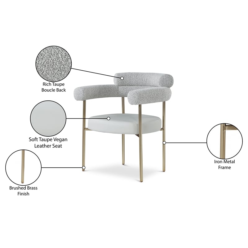 Meridian Furniture Blake Taupe Dining Chair (Set of 2)