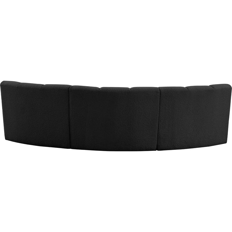 Meridian Furniture Infinity Black Boucle Fabric 3pc. Modular Sectional