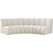 Meridian Furniture Infinity Cream Boucle Fabric 3pc. Modular Sectional