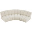 Meridian Furniture Infinity Cream Boucle Fabric 3pc. Modular Sectional