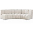 Meridian Furniture Infinity Cream Boucle Fabric 3pc. Modular Sectional