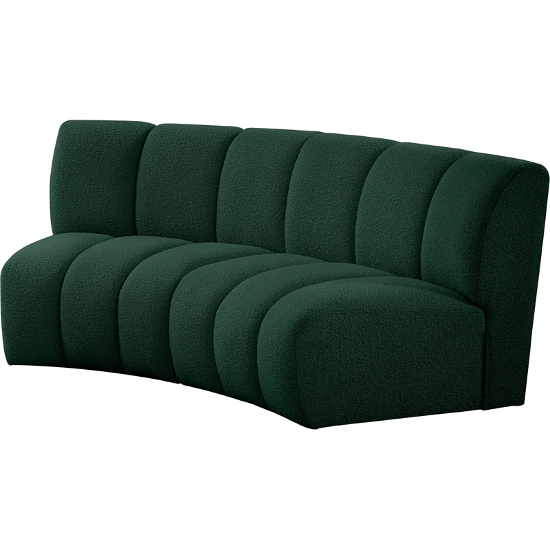 Meridian Furniture Infinity Green Boucle Fabric 2pc. Modular Sectional