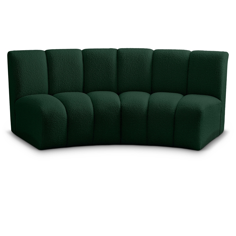 Meridian Furniture Infinity Green Boucle Fabric 2pc. Modular Sectional