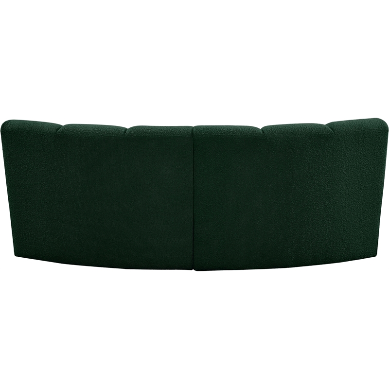 Meridian Furniture Infinity Green Boucle Fabric 2pc. Modular Sectional
