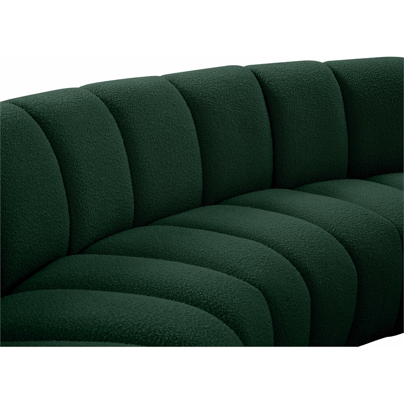 Meridian Furniture Infinity Green Boucle Fabric 2pc. Modular Sectional