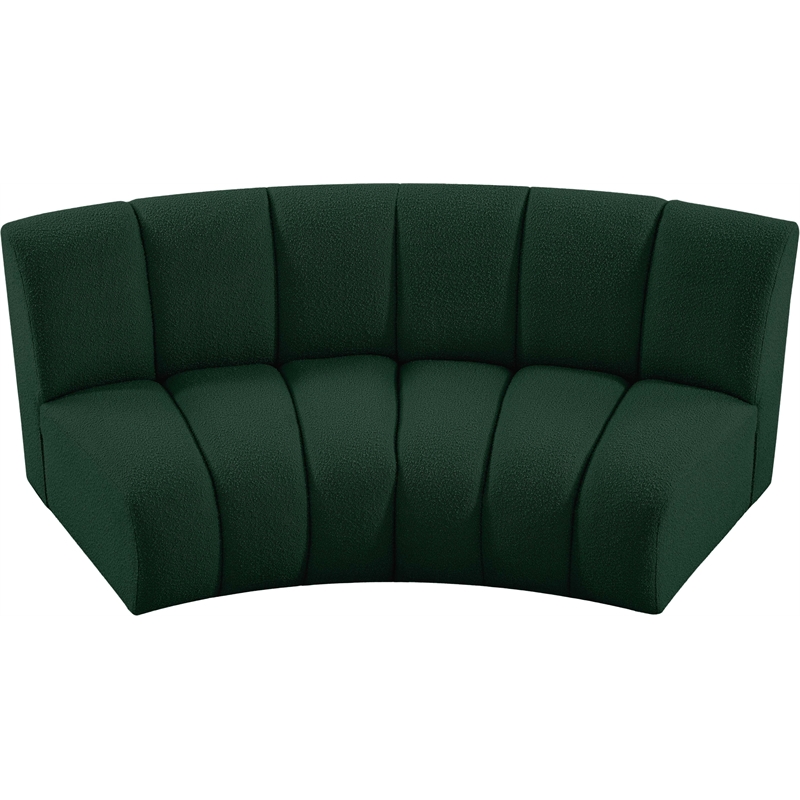 Meridian Furniture Infinity Green Boucle Fabric 2pc. Modular Sectional
