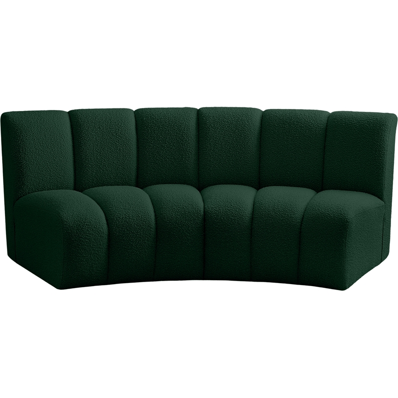 Meridian Furniture Infinity Green Boucle Fabric 2pc. Modular Sectional