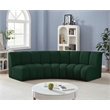 Meridian Furniture Infinity Green Boucle Fabric 3pc. Modular Sectional